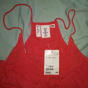 L.O.G.G. H&M Coral Red Maxi Dress Size 2 NWT